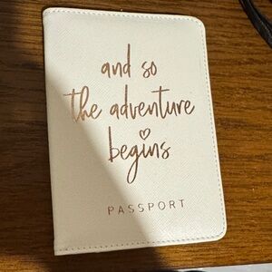 White and Gold Passport Holder